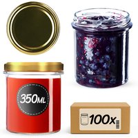 Słoiki na przetwory Avila 350ml 100szt fi 82 mm + wieczka złote
