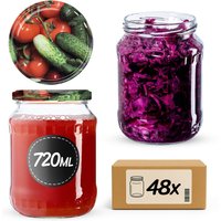 Słoiki na przetwory Jukka 720ml 48szt fi 82 mm + wieczka "Warzywa"