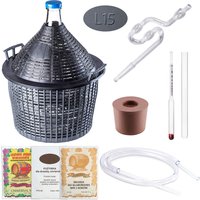 Zestaw winiarski balon 15L + korek nr.3 + plastikowa rurka + ściągacz + winiomierz + drożdże z pożywką + środek do klarowania