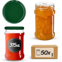 Słoiki na przetwory Seno 315ml 50szt fi 66 mm + wieczka zielone