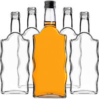 Szklana butelka na nalewkę Fala 500ml z czarną zakrętką 50 szt.