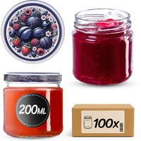 Słoiki na przetwory Lerma 200ml 100szt fi 66 mm + wieczka "Owocowy bukiet"