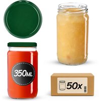 Słoiki na przetwory Gera 350ml fi 66 mm 50szt + zielone wieczka