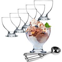 Pucharki do lodów i deserów z łyżką 450 ml 6 szt.