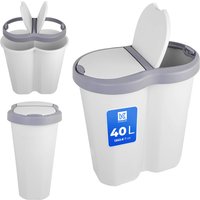 Podwójny kosz na śmieci Aumoy 40L szary