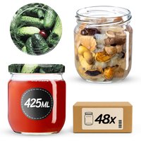 Słoiki na przetwory Salla 425ml 48szt fi 82 mm + wieczka "Ogórki"