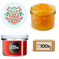 Słoiki na przetwory Tartu 235ml 100szt fi 82 mm + wieczka "Folklor"