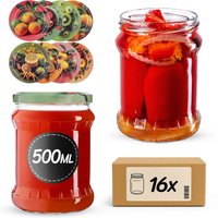 Słoiki na przetwory Kisko 500ml fi 82 mm 16szt + wieczko Egzotyczne owoce