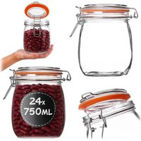 Słoik szklany hermetyczny Maronti z klipsem 750ml 24 szt.