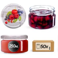 Słoiki na przetwory Denia 250ml 50szt fi 82 mm + wieczko "Jagody"
