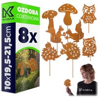 Ozdoba ogrodowa ze stali corten Laborde las 10 x 19.5-21.5 cm 8 szt.