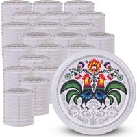 Metalowe wieczka do słoików Valsta 200szt fi 66 mm "Folklor z kogutem"