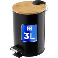 Kosz łazienkowy Linter czarny, 3L