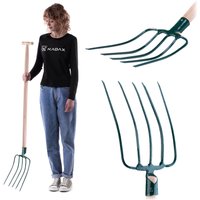 Widły metalowe Varzi 5-zębne 132 cm, zielone