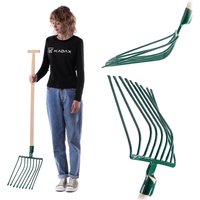 Widły metalowe Vialle 9-zębne 131 cm, zielone