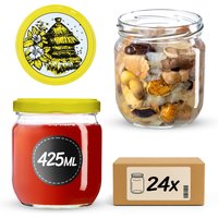 Słoiki na przetwory Salla 425ml 24szt fi 82 mm + wieczka "Pszczoły"