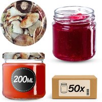 Słoiki na przetwory Lerma 200ml 50szt fi 66 mm + wieczka "Grzyby"