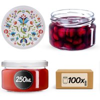 Słoiki na przetwory Denia 250ml 100szt fi 82 mm + wieczko "Kaszuby"
