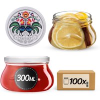 Słoiki na przetwory Raja 300ml fi 82 mm 100szt + wieczko Kogut