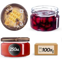 Słoiki na przetwory Denia 250ml 100szt fi 82 mm + wieczko "Miód"