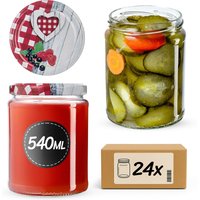 Słoiki na przetwory Maki 540ml fi 82 mm 24szt + wieczko Krata z serduszkiem