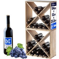 Regał na wino Loreo X drewniany jasny brąz 2szt