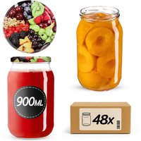 Słoiki na przetwory Simo 900ml 48szt fi 82 mm + wieczka "Mix Owoców"