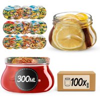 Słoiki na przetwory Raja 300ml 100szt fi 82 mm + wieczka "Wiejski pejzaż"