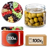 Słoiki na przetwory Sonka 330ml 100szt fi 82 mm + wieczka "Owoce"