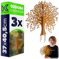 Ozdoba ogrodowa ze stali corten Laborde drzewo 37 x 40.5 cm 3 szt.