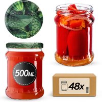 Słoiki na przetwory Kisko 500ml 48szt fi 82 mm + wieczka "Ogórki II"