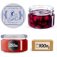 Słoiki na przetwory Denia 250ml 100szt fi 82 mm + wieczko "Makatka"