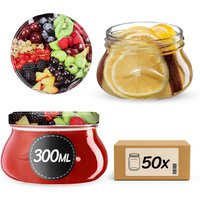 Słoiki na przetwory Raja 300ml 50szt fi 82 mm + wieczka "Owoce"