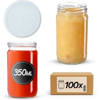 Słoiki na przetwory Gera 350ml fi 66 mm 100szt + białe wieczka