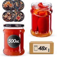 Słoiki na przetwory Kisko 500ml fi 82 mm 48szt + wieczko Kwiaty