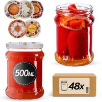 Słoiki na przetwory Kisko 500ml fi 82 mm 48szt + wieczko Miodowy mix