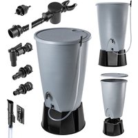 Zbiornik na deszczówkę Molar 260L z zestawem przyłączeniowym szary
