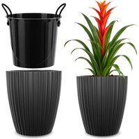 Doniczka na kwiaty Raivael 40 cm czarna