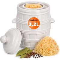 Beczka kamionkowa Helios 3.2L z kołnierzem i pokrywką kremowa