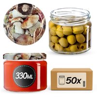 Słoiki na przetwory Sonka 330ml 50szt fi 82 mm + wieczka "Grzyby"
