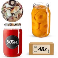 Słoiki na przetwory Simo 900ml 48szt fi 82 mm + wieczka "Grzyby"