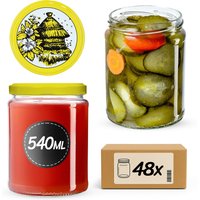 Słoiki na przetwory Maki 540ml 48szt fi 82 mm + wieczka "Pszczoły"