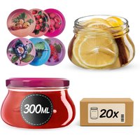 Słoiki na przetwory Raja 300ml fi 82 mm 20szt + wieczko Jagodowy mix