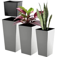 Donice na kwiaty z wkładem Masiera 19 cm + 24 cm+ 29 cm, szare