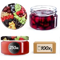 Słoiki na przetwory Denia 250ml 100szt fi 82 mm + wieczko "Owoce"