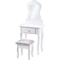 Toaletka kosmetyczna Schio z taboretem dla dzieci 115 x 50 cm, biała