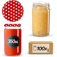 Słoiki na przetwory Gera 350ml fi 66 mm 100szt + wieczka "Groszek czerwony"