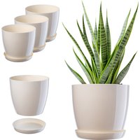 Doniczka Agen z podstawką kremowa 28 cm, 3 szt.