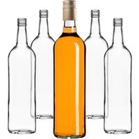 Szklana butelka Monopol 1000ml z długą złotą zakrętką 20 szt.