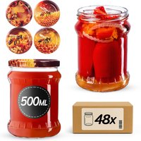 Słoiki na przetwory Kisko 500ml fi 82 mm 48szt + wieczko Zestaw miodowy